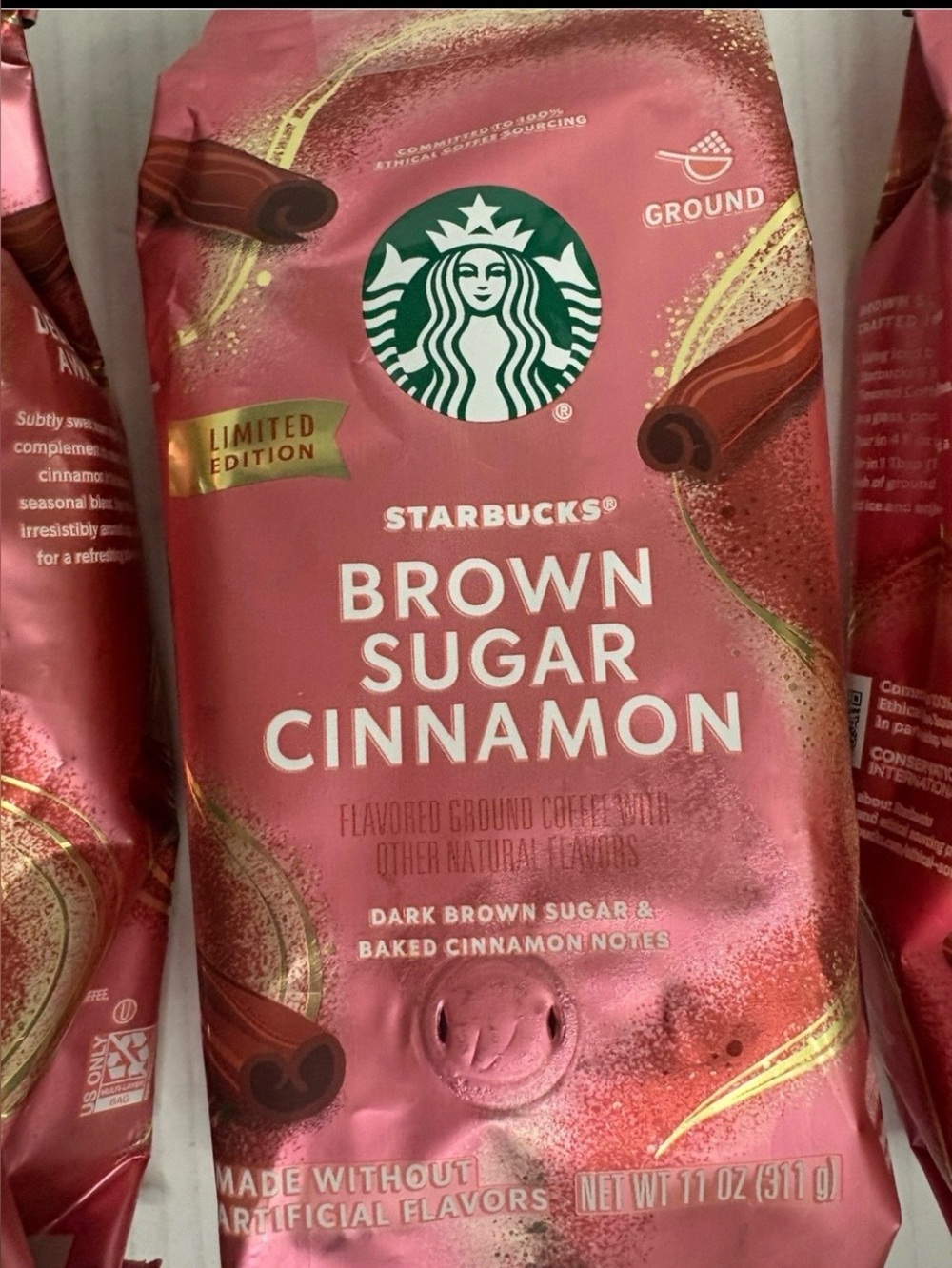 Starbucks Brown Sugar Cinnamon Ground 11 oz Coffee NEW